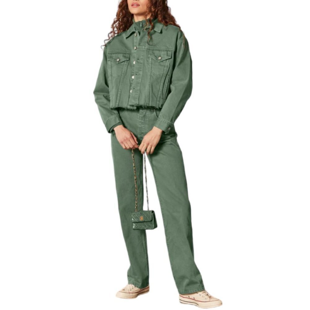 Boyish Ziggy High  Waisted Straight Jeans Green Mile Size 26